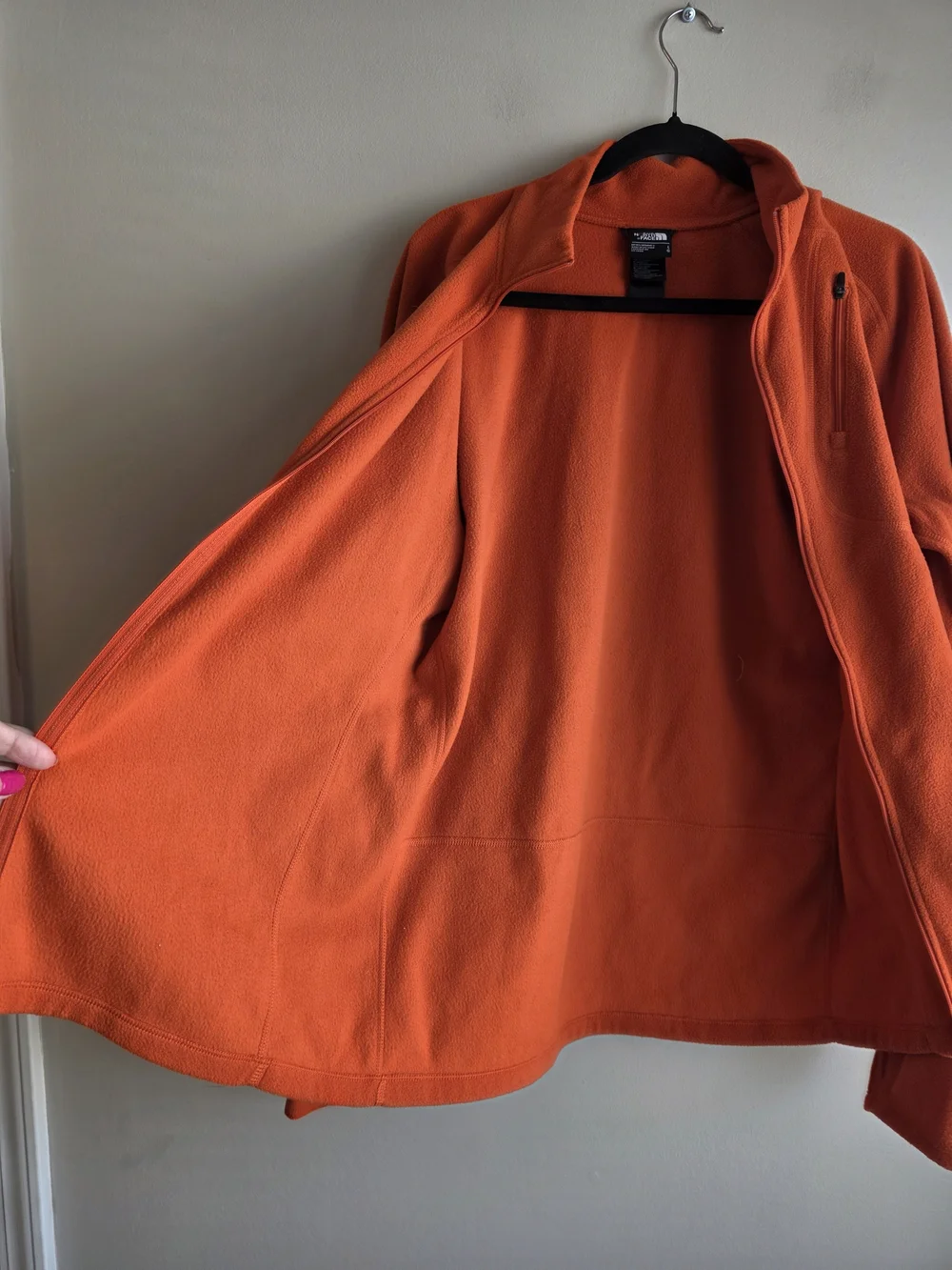 The North Face Men's Orange Full-Zip Fleece Jacket Size L
